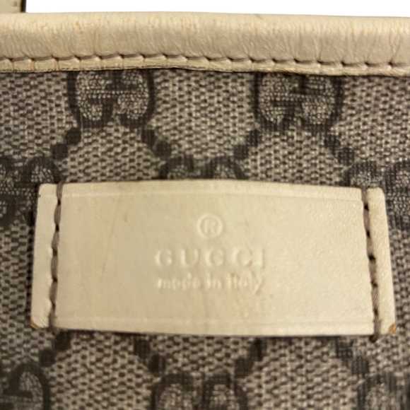 Gucci GG Supreme Monogram Coated Canvas Medium Joy Tote Ivory Leather Trim w COA - Picture 14 of 16